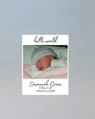 Birth Announcement Flex Magnet 3.5" x 4"